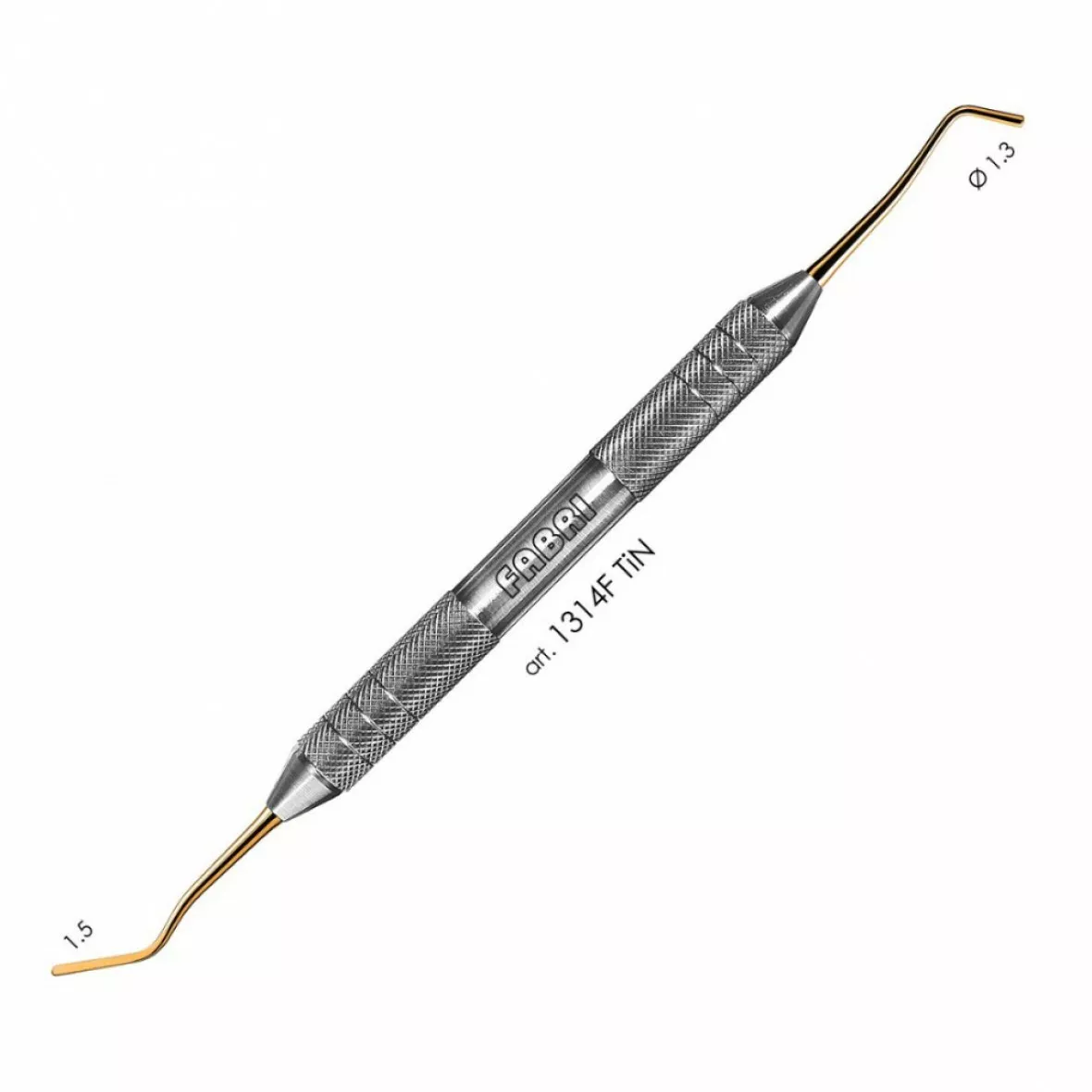 1314F TiN-Удлиненная узкая гладилка с  штопфером  1.3mm. Эргономичная ручка  10mm. Покрытие Gold