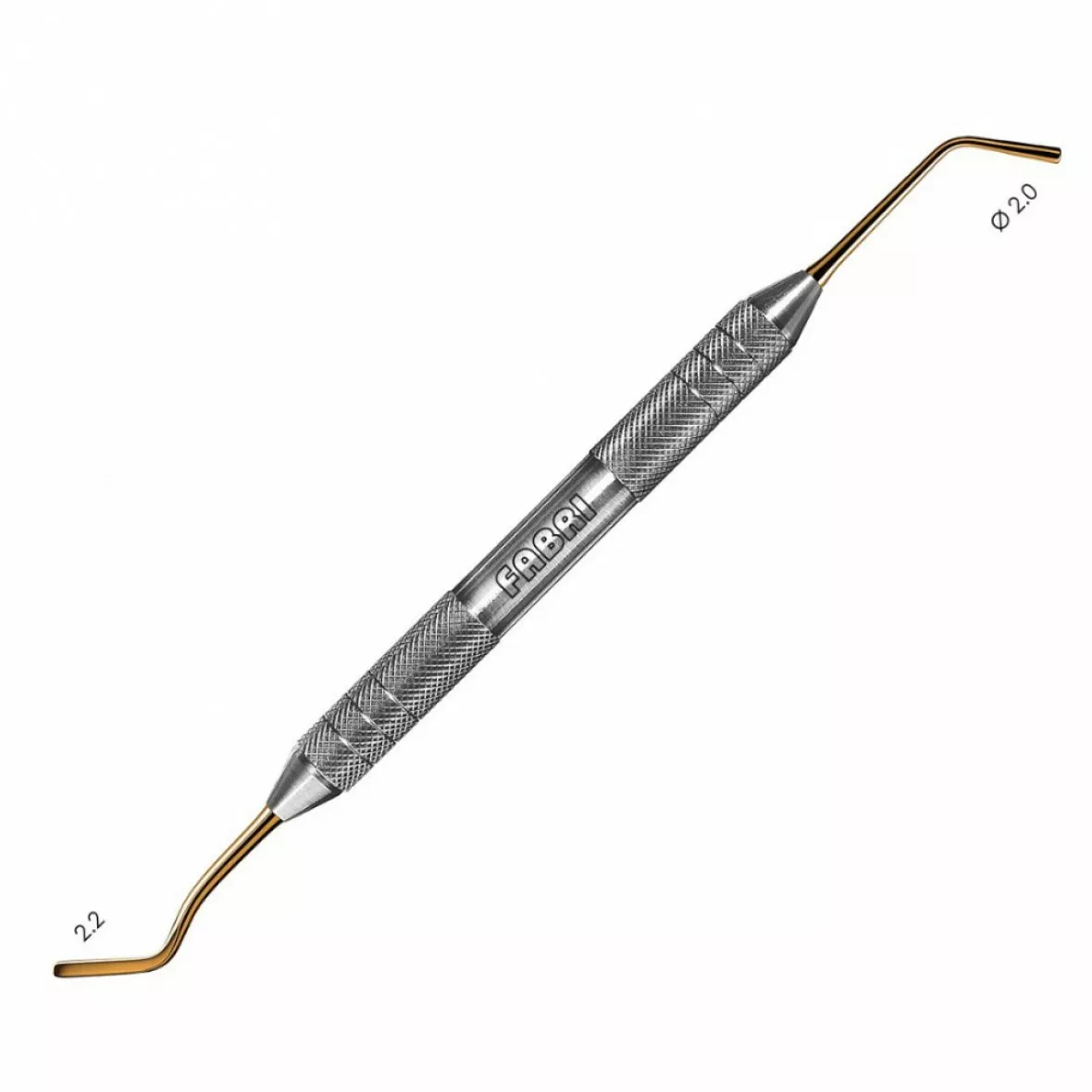 1324F TiN-Удлиненная средняя гладилка с обратноконусовидным штопфером  2mm. Эргономичная ручка  10mm. Покрытие Gold