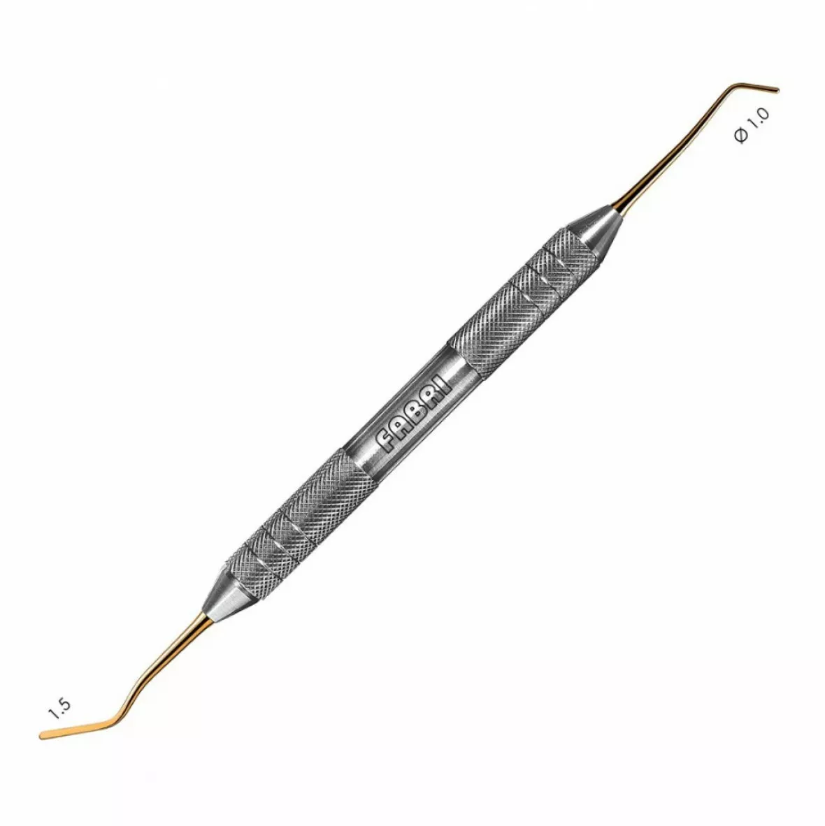 1334F TiN-Удлиненная узкая гладилка с цилиндрическим штопфером  1.0mm. Эргономичная ручка 1 0mm. Покрытие Gold