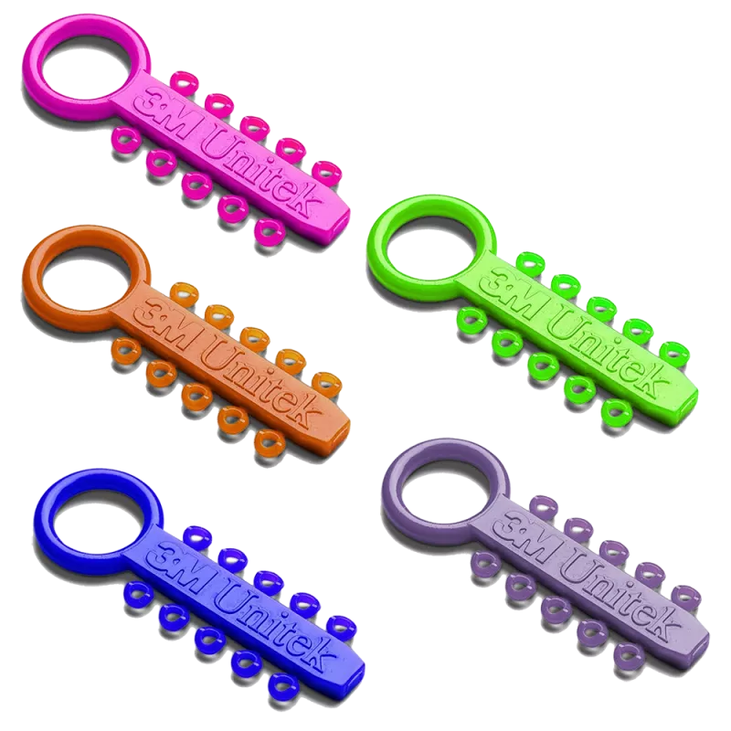 Лигатура эластичная Alastik Easy-To-Tie 10 лигатур на модуле Серебряная (3М)