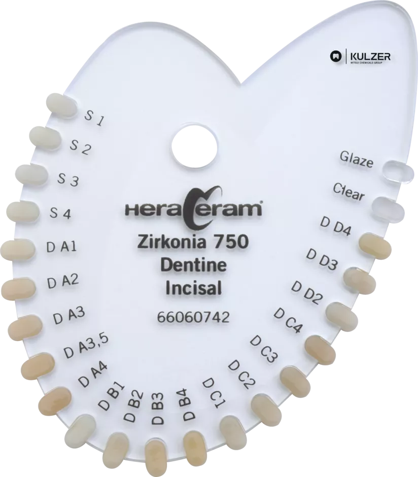 Шкала расцветки HeraCeram Zirkonia 750 Dentine Incisal