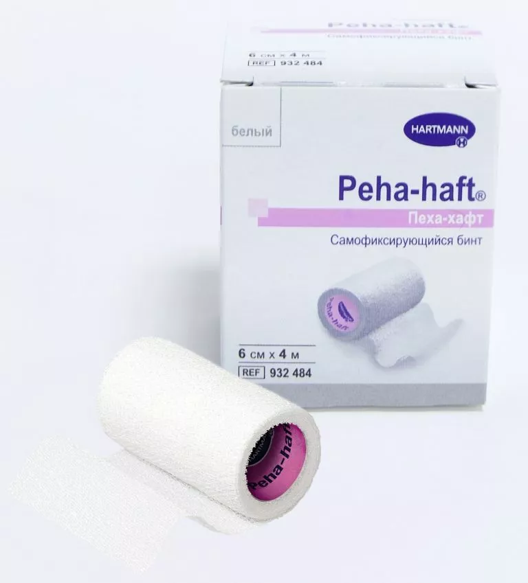 PEHA-HAFT (ПЕХА-ХАФТ) самофиксирующийся бинт, белый, 4 м. х 6 см.