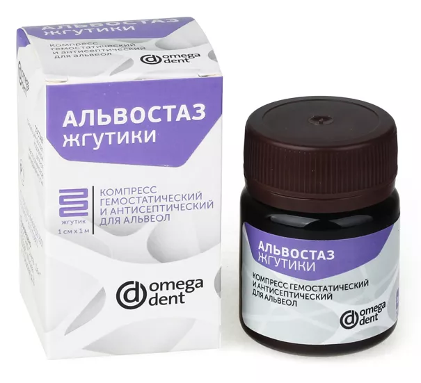 Компресс для альвеол Альвостаз (жгутики) (1 см*1 м)