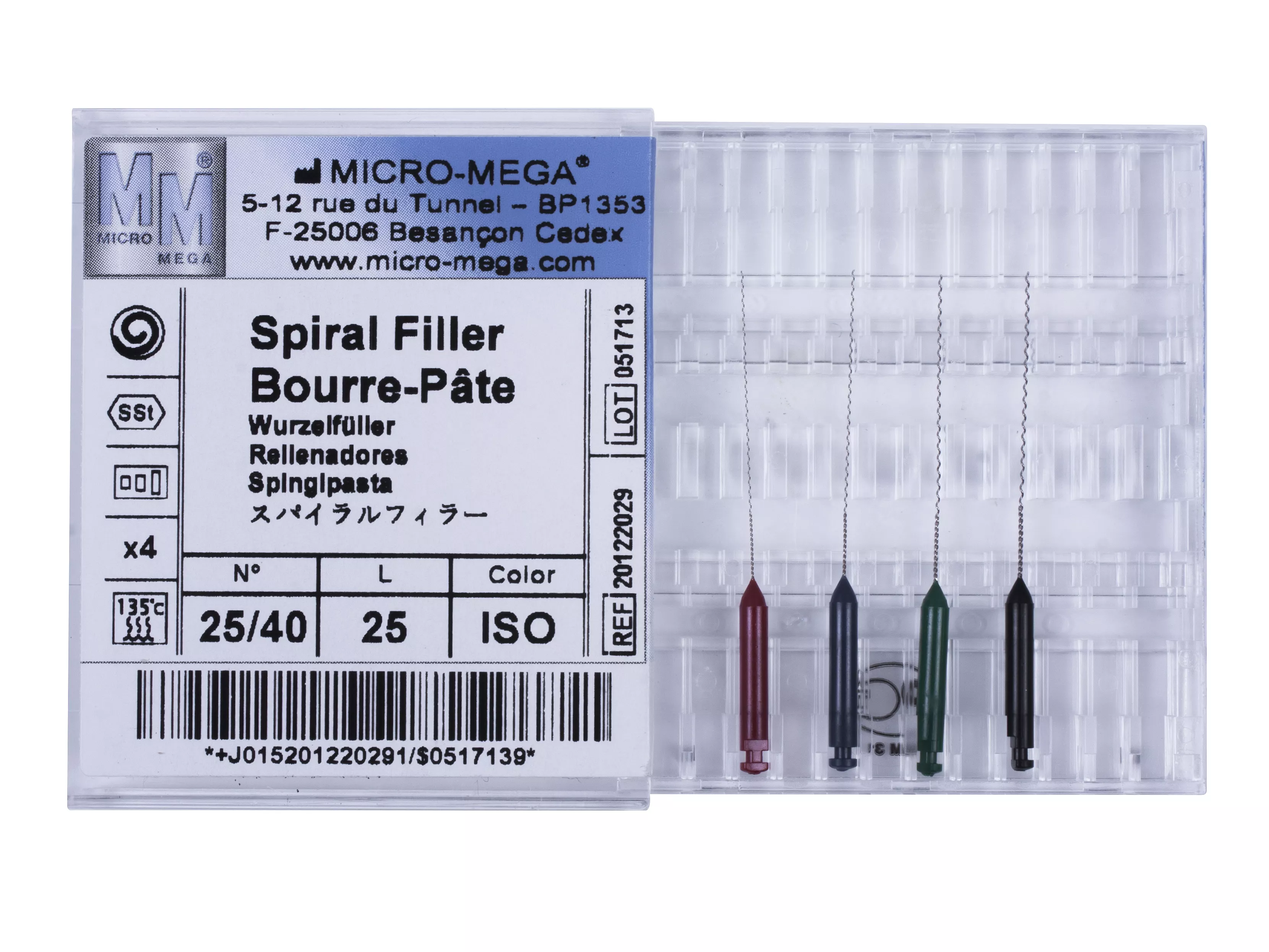 Spiralfillers Ass 25/40 L:25 mm ISO- Набор инструментов эндодонтических