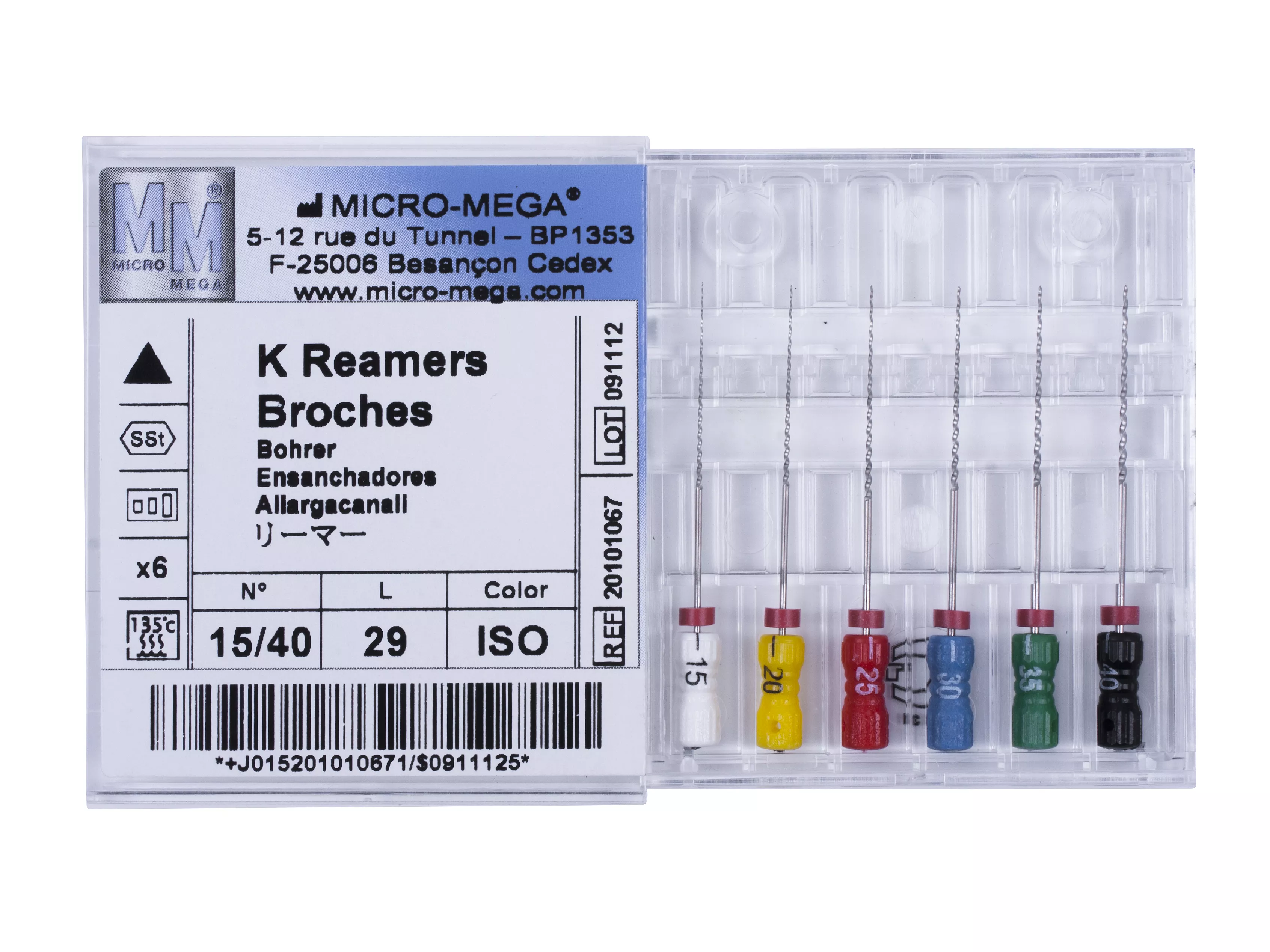 Reamers, Assortiment 15/40, L 29