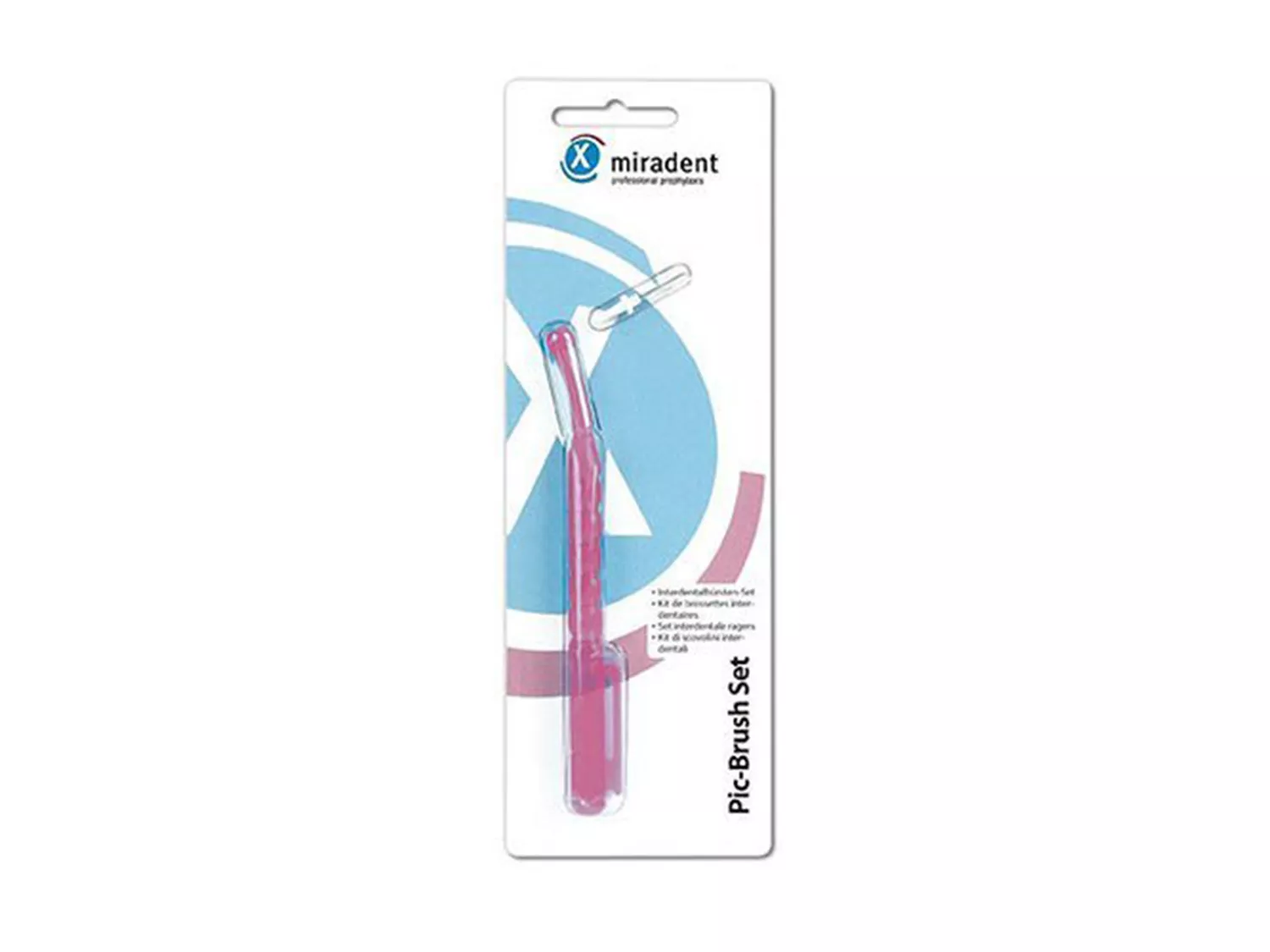 Miradent Pic Brush Set Pink ручка с одним ершиком