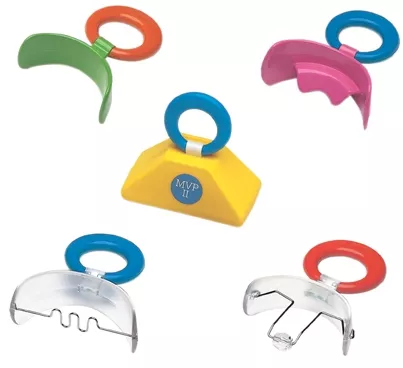Вестибулярная пластинка MUPPY с козырьком, мягкая LARGE (с синим кольцом 5-8 лет)