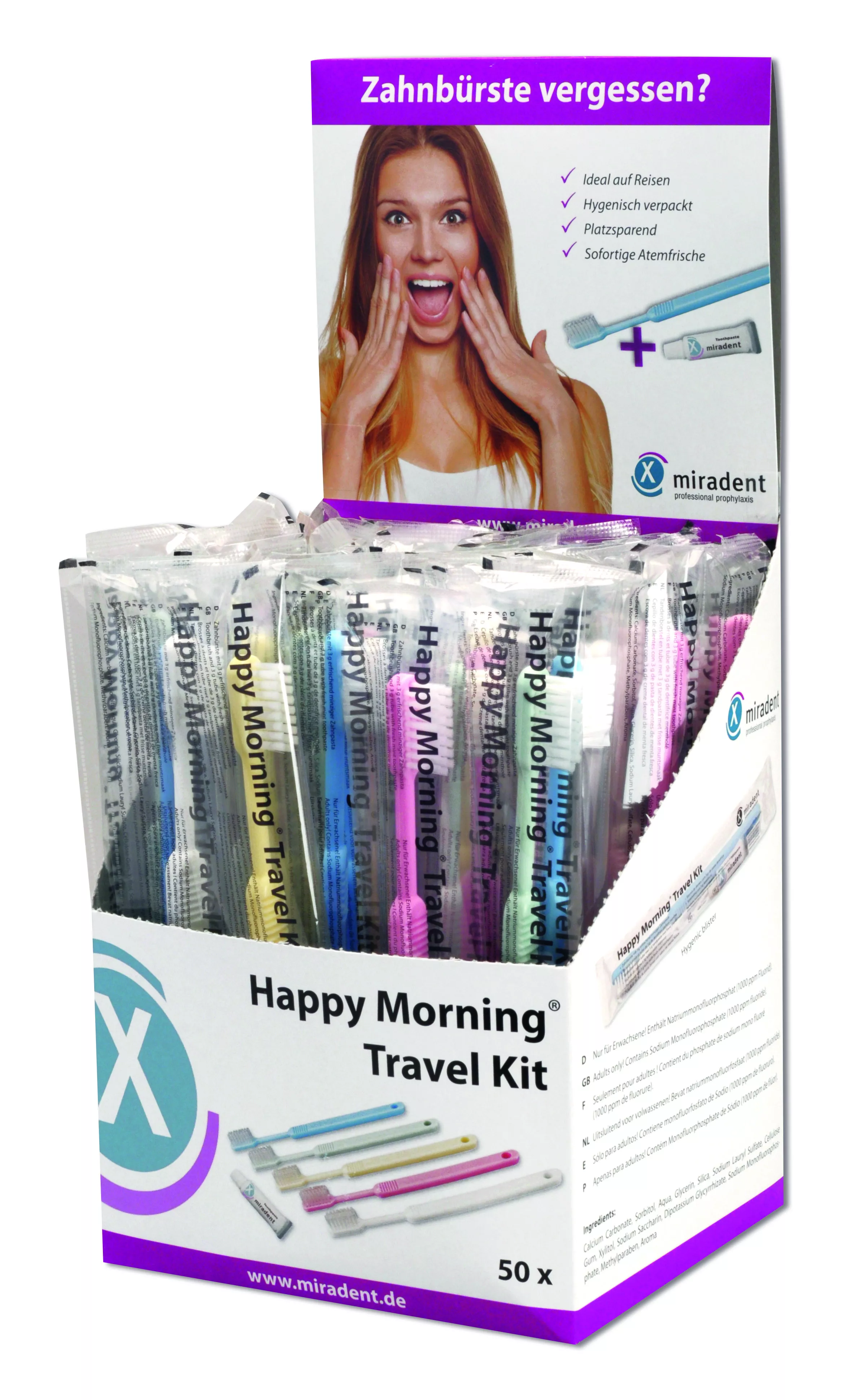 Happy Morning Travel Kit - дорожный набор для очистки зубов (50 комплектов)