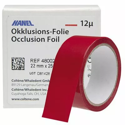 HANEL Occlusion Foil - окклюзионная фольга, 12 мкм, красная, катушка 22 мм х 25 м