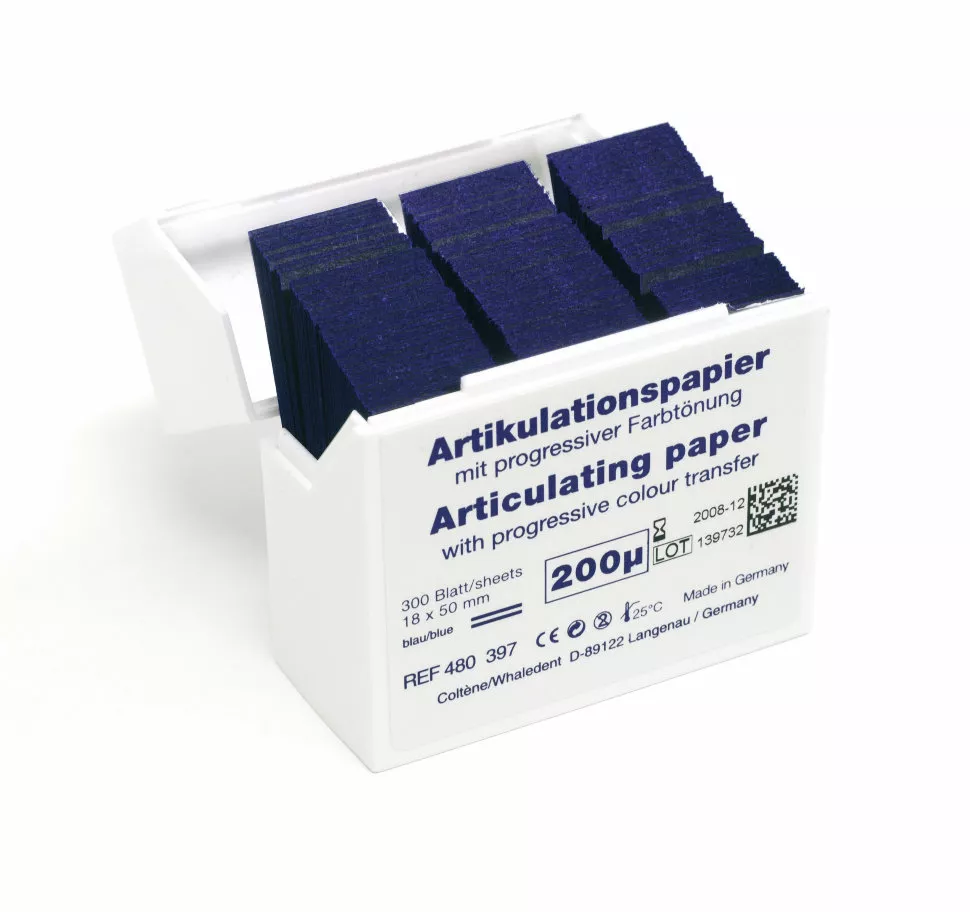 HANEL Articulating Paper - артикуляционная бумага, 200 мкм, синяя, полоски, 300 шт.