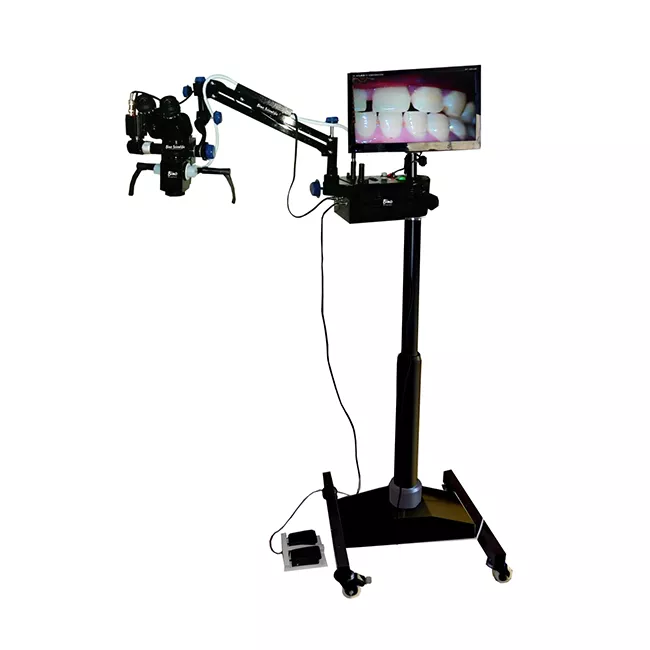 Vision 5 LED black - дентальный операционный микроскоп с 5-ти ступенчатым увеличением, HD-видеофиксацией и светодиодным освещением