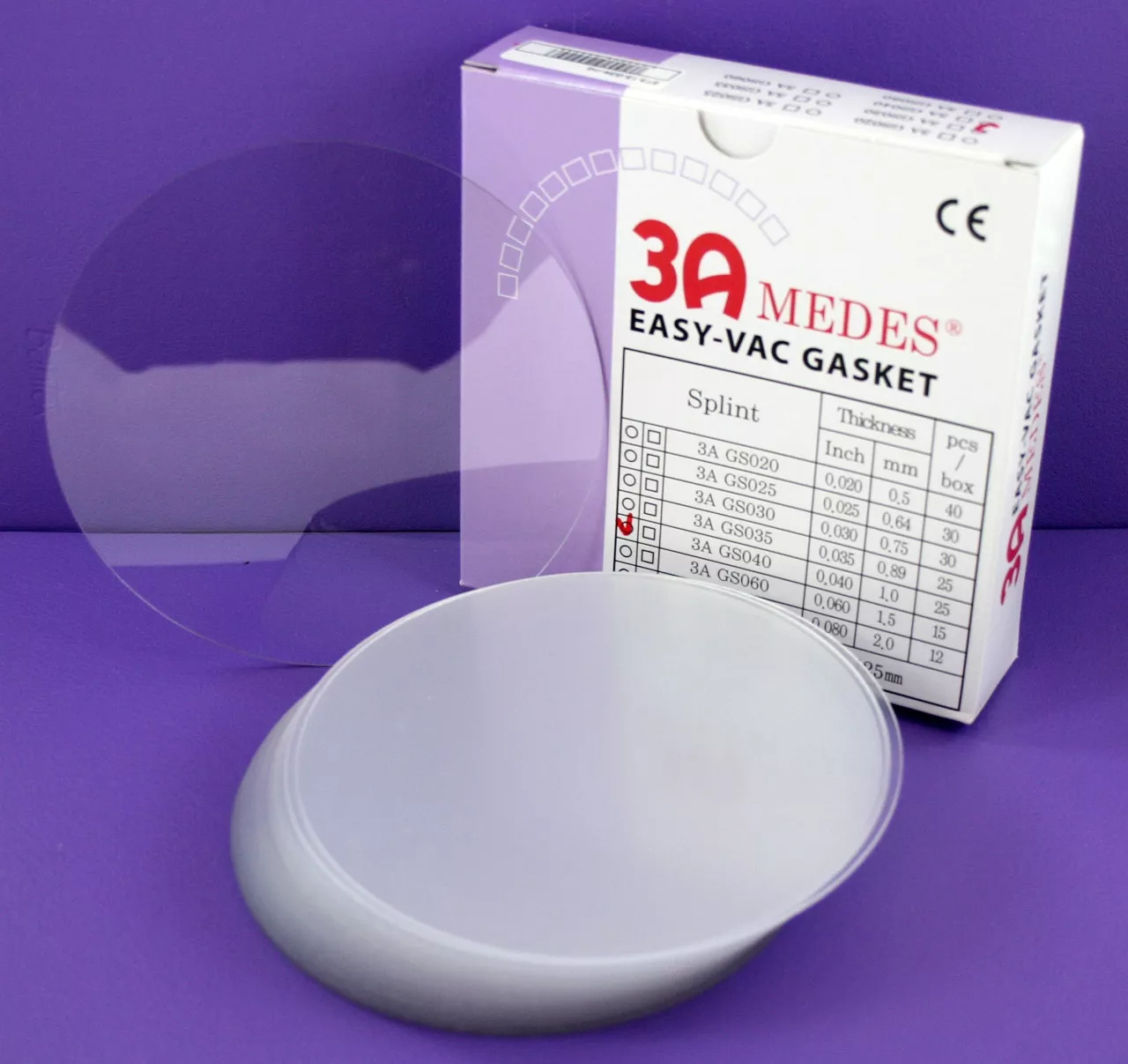 EV Gasket Splint 040 - пластины для изготовления ортодонтических шин, круглые (125x1,0 мм), 25 шт.