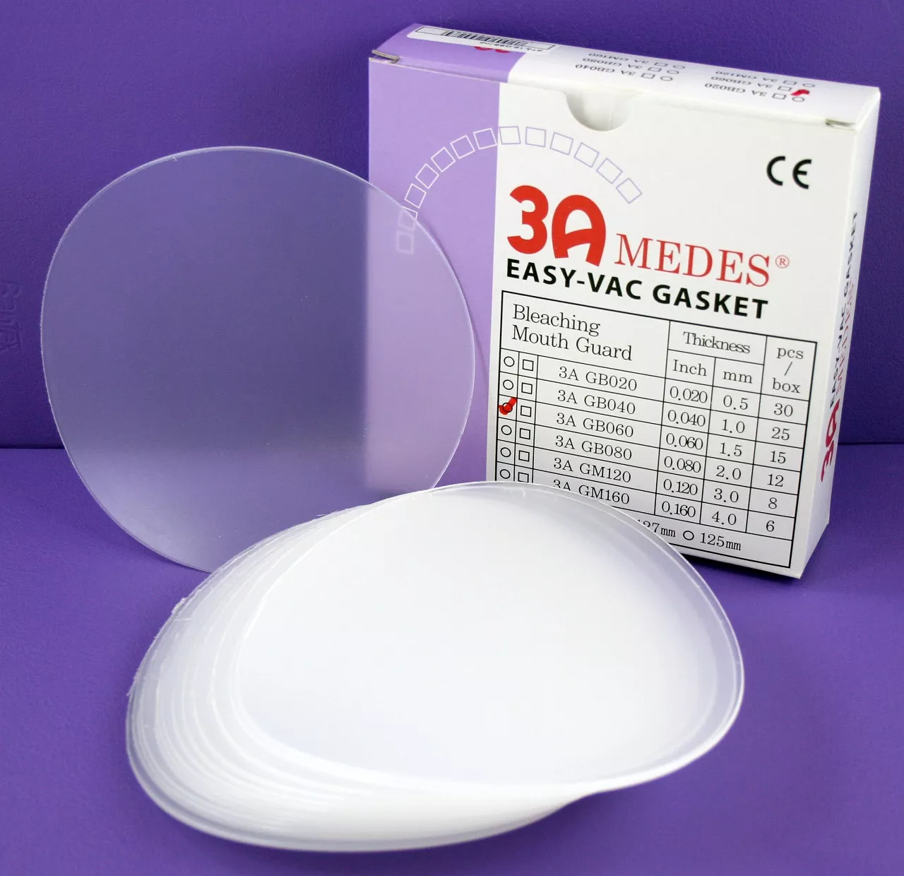 EV Gasket Bleaching 060 - пластины для изготовления капп для отбеливания, круглые (125x1,5 мм), 15 шт.