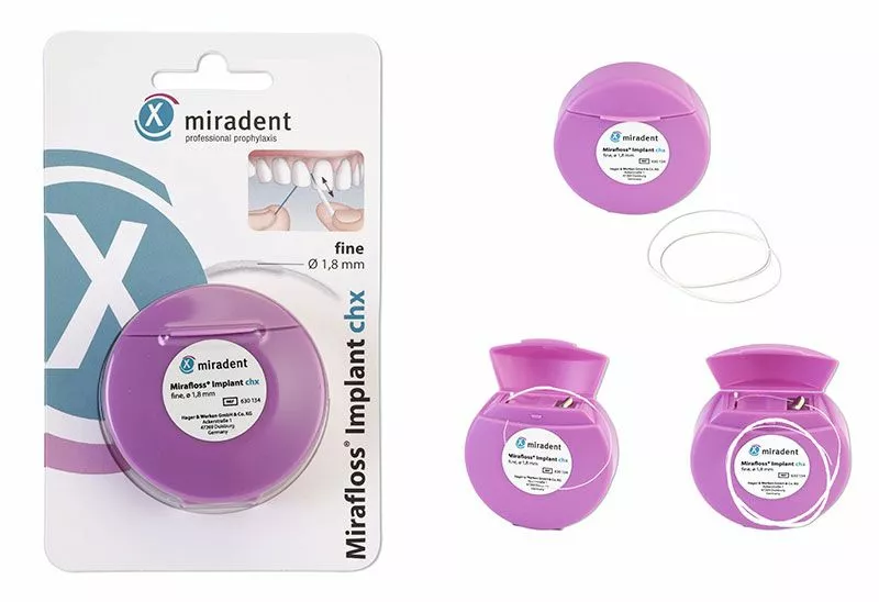 Мирадент mirafloss implant-chx-fine суперфлокс тонкий
