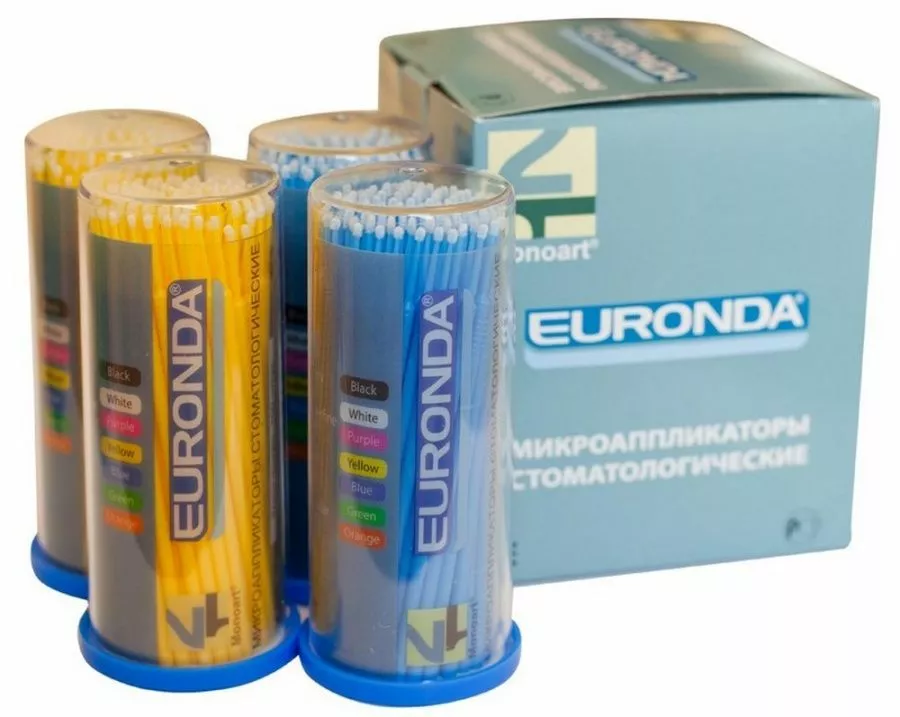 EURONDA REGULAR 4 микробраши, зелёные/оранжевые, 4 х 100 шт.