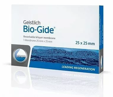 BIO-GIDE (БИОГАЙД) 25 x 25 мм., резорбируемая двухслойная барьерная мембрана