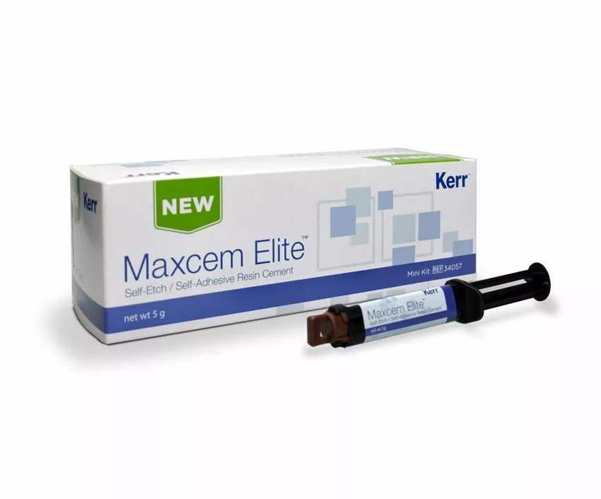 MAXCEM ELITE MINI KIT (МАКСЦЕМ ЭЛИТ МИНИ КИТ) цемент для непрямых реставраций, 5 г. + 15 насадок