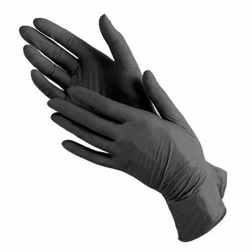 Перчатки нитриловые M (черные), 100 шт.