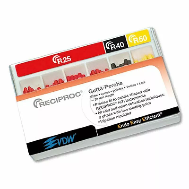 RECIPROC (РЕЦИПРОК) ГУТТАПЕРЧЕВЫЕ ШТИФТЫ R 25, 60 шт.