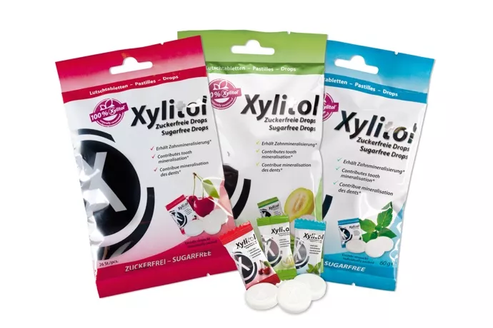 Леденцы для рассасывания со 100% ксилитолом Xylitol Drops, дыня, 26 штук