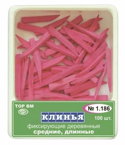 ТОР клинья фиксирующие деревянные, 1.086, розовые, 100 шт.