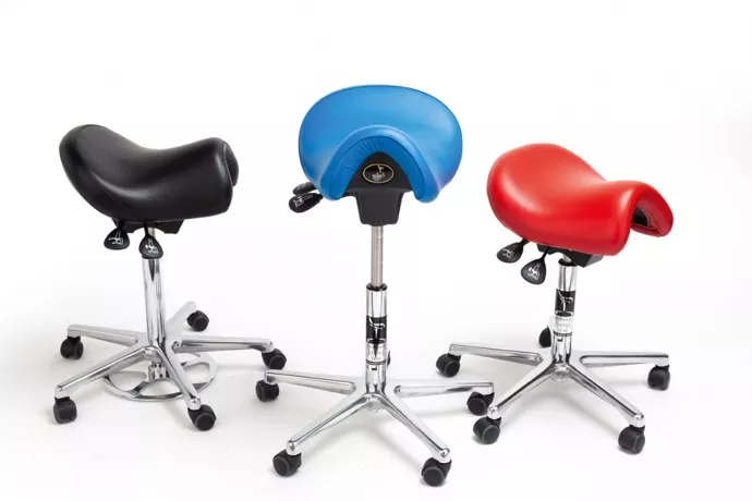 Эрготерапевтический специальный стул-седло, стандартное сиденье, винил, со спинкой