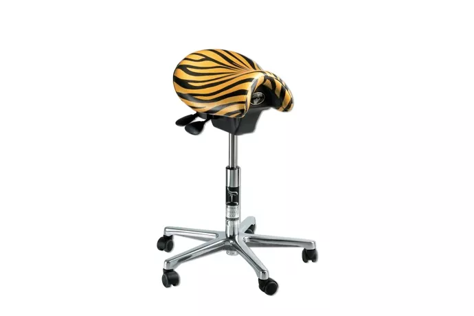 Эрготерапевтический специальный стул-седло, маленькое сиденье small seat, премиум-кожа, со спинкой