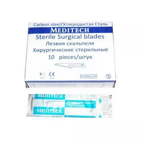 Скальпель однораз. стерильный 15 10 шт (Meditech)