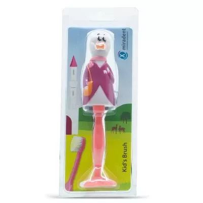 Lady Ally Уточка - детская зубная щетка с защитным футляром, розовая