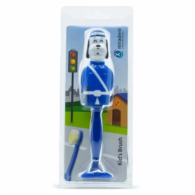 Kids Brush Собачка Bill - детская зубная щетка с защитным футляром, синяя