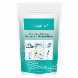 Дезинфицир. сменный блок салфетки Dezaurum  "Альфа-Вайп",  (120 шт) без отдушки