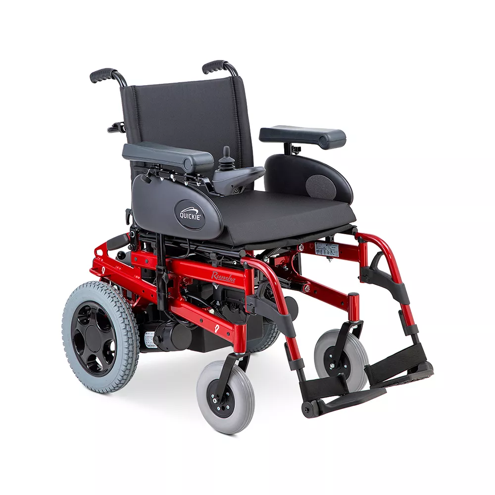 Кресло-коляска c электроприводом Sunrise Medical Rumba (электроколяска) пневматические колеса (42см) красная