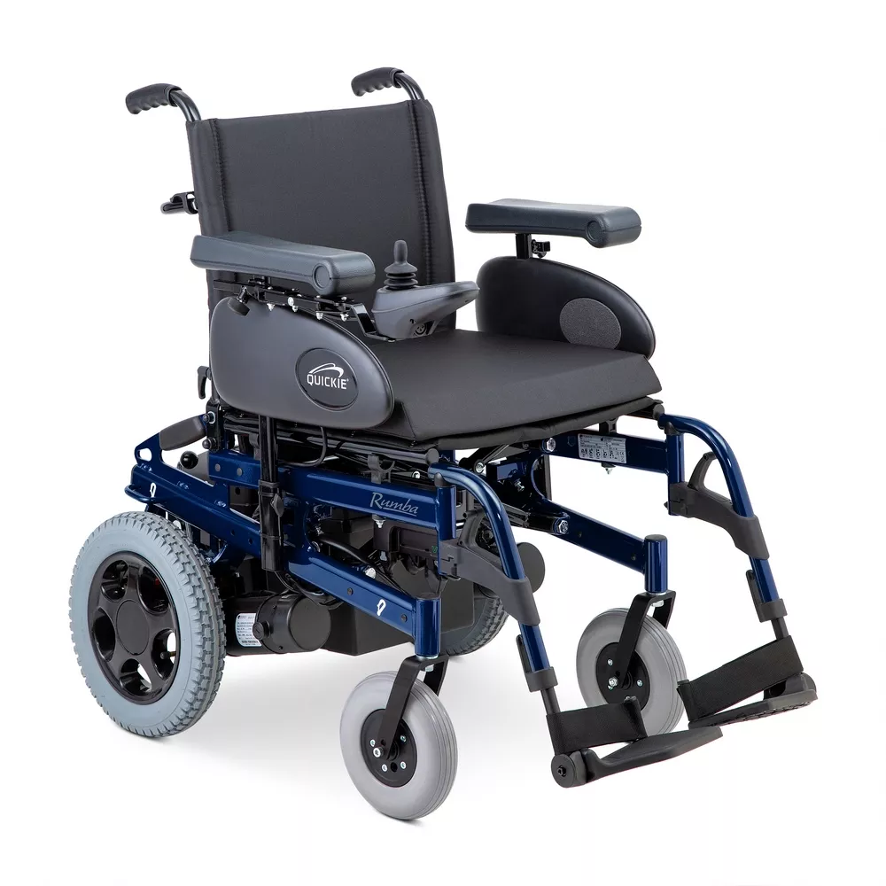 Кресло-коляска c электроприводом Sunrise Medical Rumba (электроколяска) пневматические колеса (42см) синяя