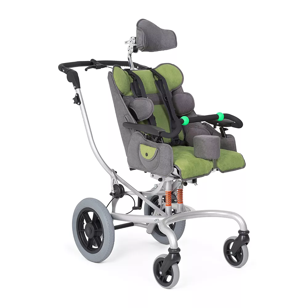 Кресло-коляска для детей с ДЦП Fumagalli Mitico Simple Fuori растущая конструкция (M, Зелёный)