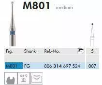 MEISINGER боры алмазные, M801 (697) 007 FG 314, 5 шт.