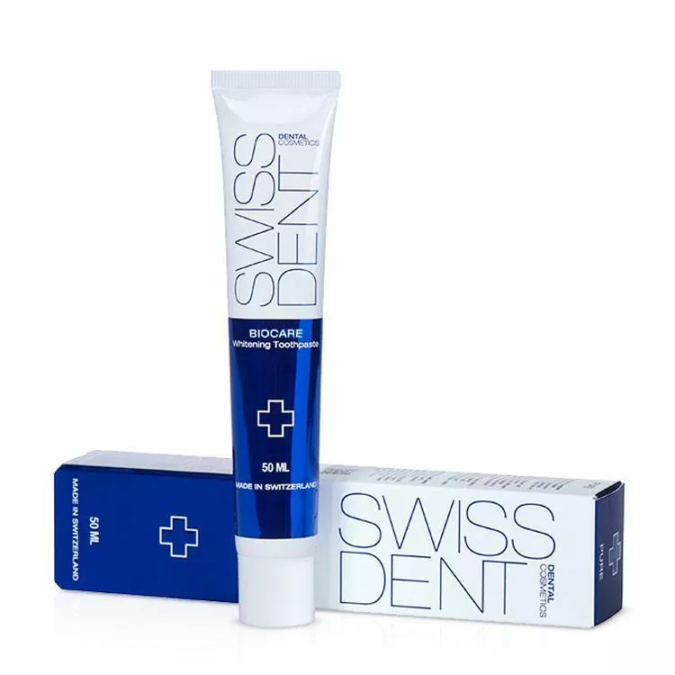 SWISSDENT BIOCARE отбеливающая зубная паста-крем для гиперчувствительных зубов, 50 мл.