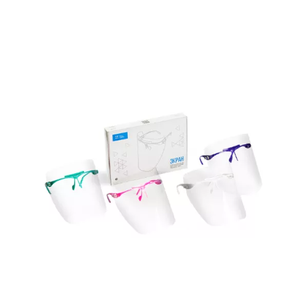 Экран защитный стоматологический прозрачный для защиты лица 5 шт + 1 оправа