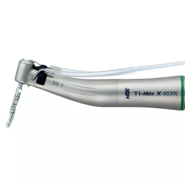 Наконечник угловой Ti-Max X-SG 20L с оптикой, внешнее и внутреннее охлаждение, понижающий 20:1 хирургический, с герметичной конструкцией головки