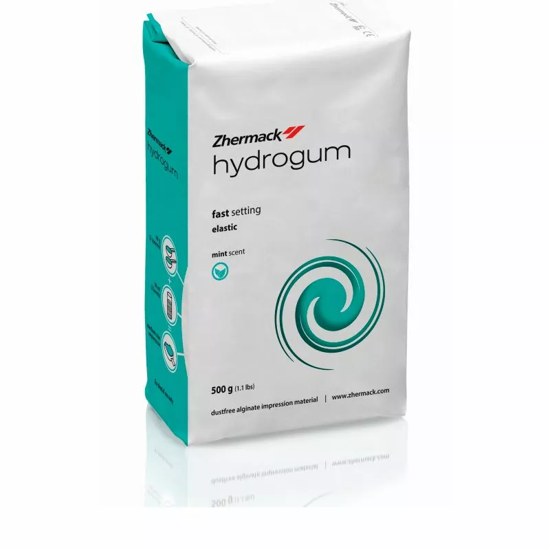 Hydrogum альгинатная оттискная масса, беспыльный эластичный альгинат с быстрым схватыванием, 500 г.