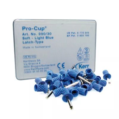 Kerr Полировочные чашечки Pro-Cup мягкие, голубые (винтообразные), 30 шт