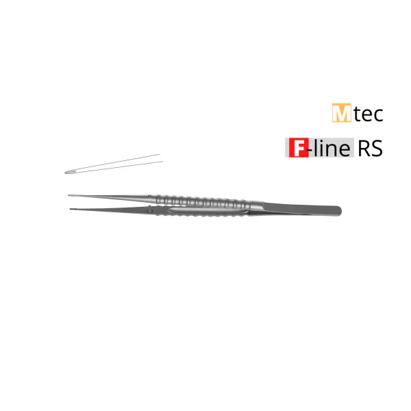 Атравматический микрохирургический пинцет прямой зубчатый 173мм - devemed micro &quot;Cooley&quot; 0,8 mm.  F-LINE  RS  TW  - арт. 2302-60F