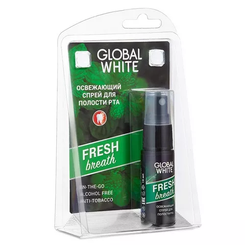 Global White Fresh освежающий спрей для полости рта
