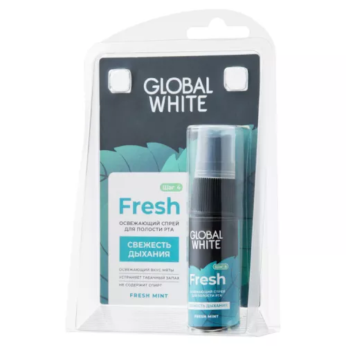 Global White Fresh освежающий спрей для полости рта
