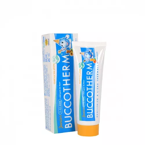 Зубная паста Buccotherm для детей 7-12 лет вкус персиковый чай с термальной родниковой водой, 50 мл