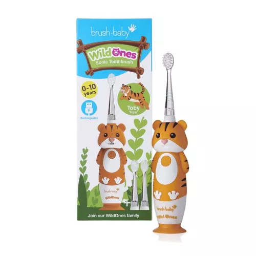 Brush-Baby Sonic WildOnes звуковая зубная щетка Тигр 0-10 лет