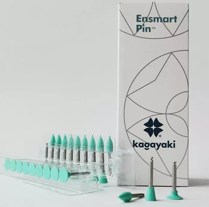 Набор полиров "Kagayaki Ensmart Pin" 70 (диск, пуля, чашка - зеленый) - металл - 30 шт