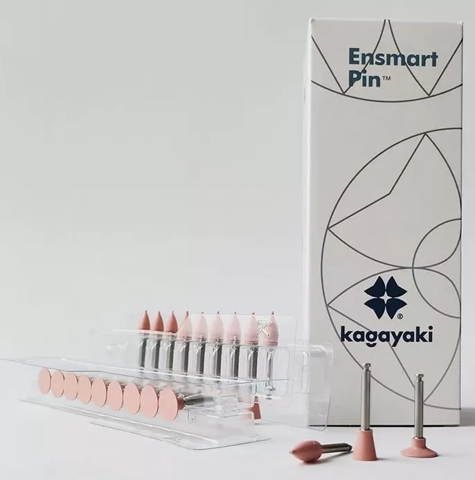 Набор полиров "Kagayaki Ensmart Pin" 32 (диск, пуля, чашка - розовый) - металл - 30 шт