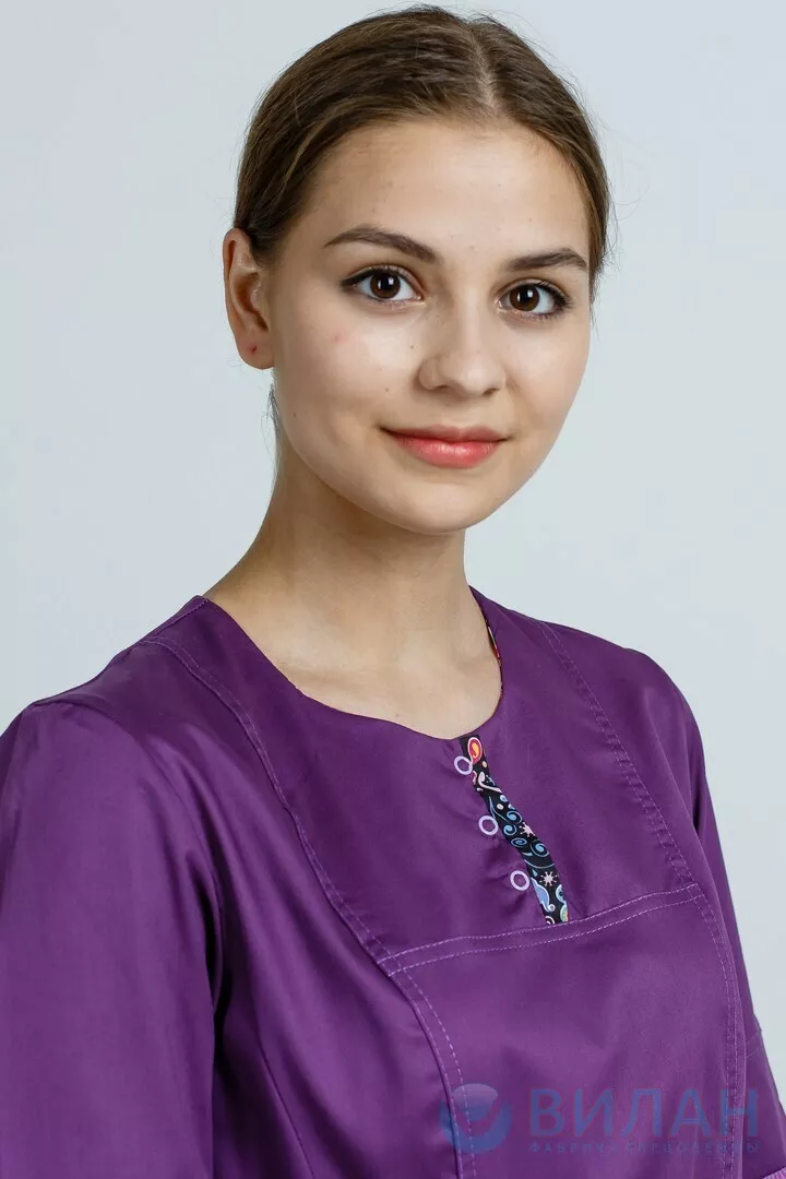 Куртка женская КМ.560 р.42, рост 170-176 (цвет баклажан, отделка огурцы)